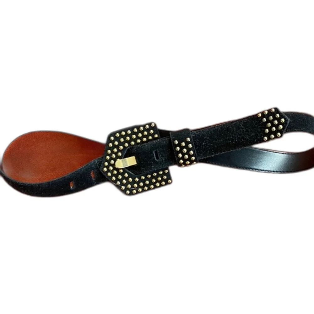Vintage Milor Leather belt with gold embellishment.